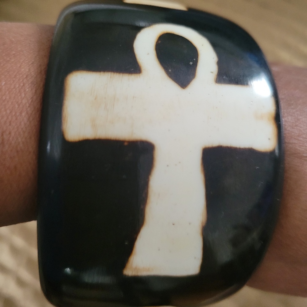 Gorgeous Unisex Egyptian Ankh Bangle 2" Wide  Inspired By Ancient Symbolism